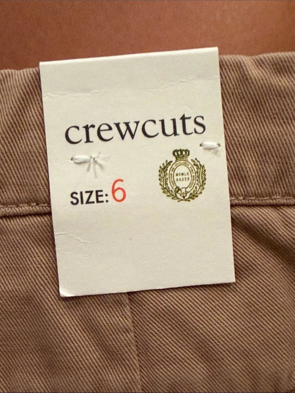 NWT Crewcuts Kids Classic Khaki Shorts in Tan Size 6